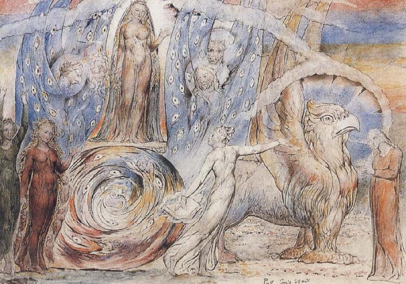William Blake Beatrice addressing Dante from her Wagon oil painting image
